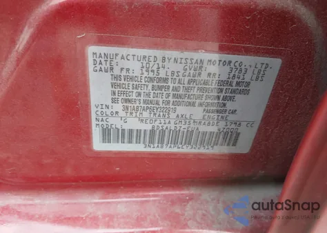 2014 Nissan Sentra Sv from USA, damaged, VIN 3N1AB7AP6EY322919